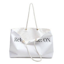 Load image into Gallery viewer, Tranquil Tides White Tote Bag with &#39;Relax Mode: On&#39;
