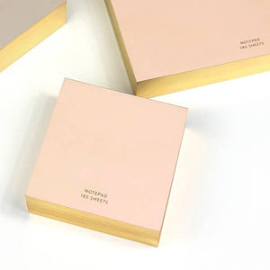 blush notepad with gold foil trim