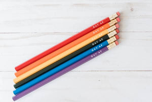 rainbow gay AF pencil set