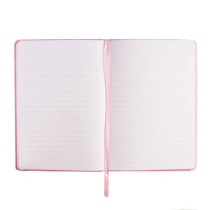 hustle and swag pink linen journal with gold lettering made in the USA