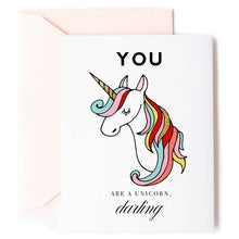 Load image into Gallery viewer, unicorn friendship greeting card
