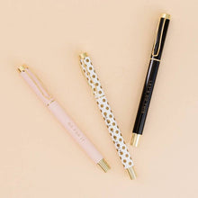 Load image into Gallery viewer, Inspirational Pen Set black pink white gold
