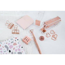 Load image into Gallery viewer, Acrylic clear rose gold desk accessories
