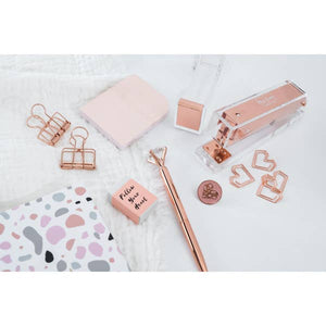 Acrylic clear rose gold desk accessories