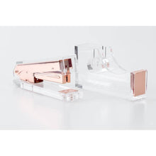 Load image into Gallery viewer, Acrylic and rose gold desk accessories
