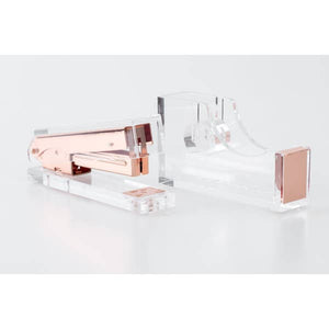 Acrylic and rose gold desk accessories